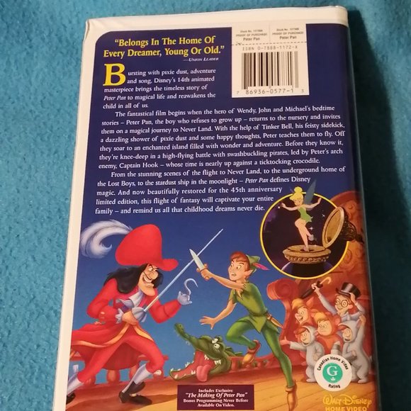 Peter Pan VHS - Picture 2 of 4